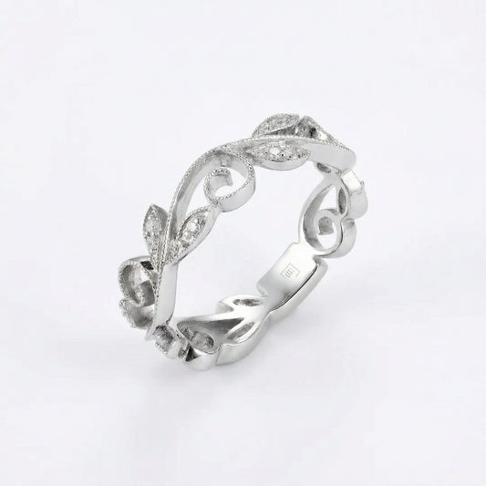 14KWG DIAMOND  STACK BAND RING