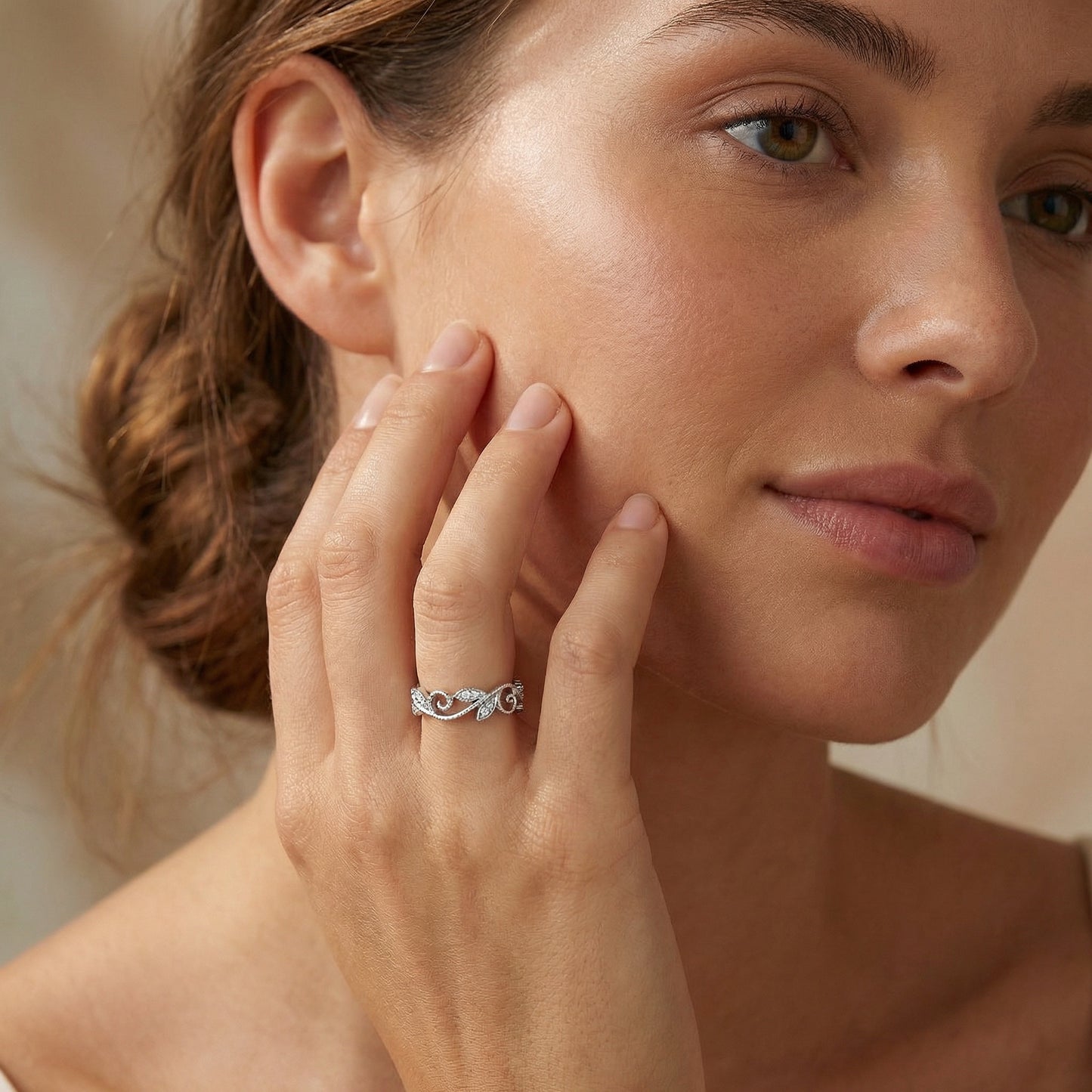 14KWG DIAMOND  STACK BAND RING