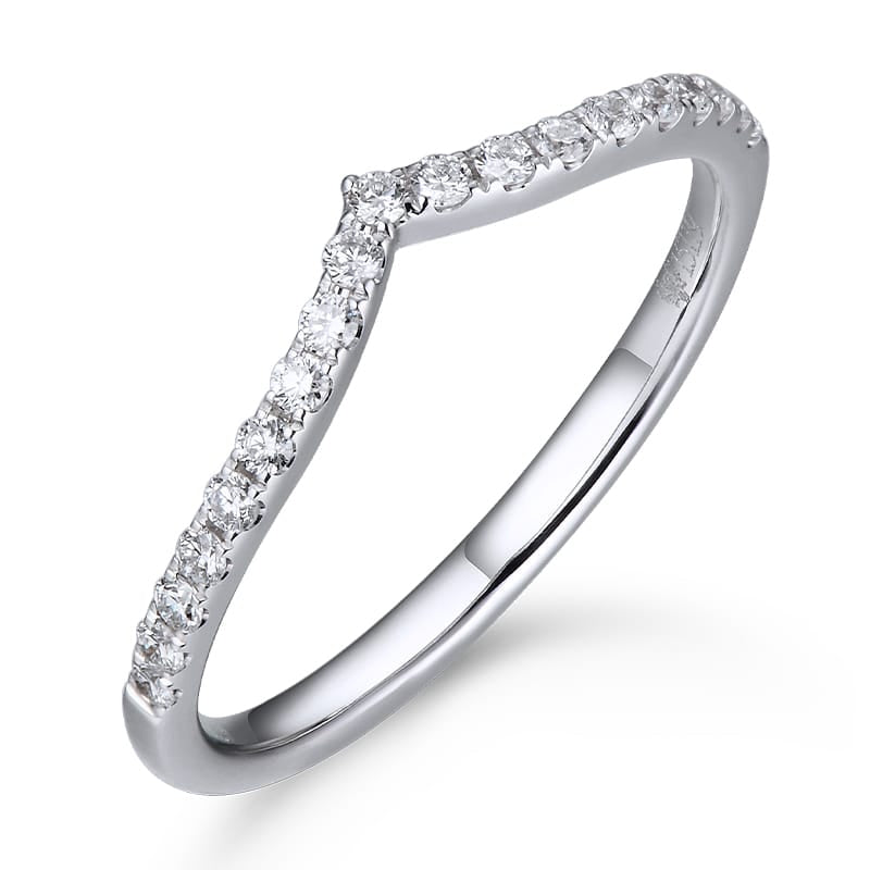14KWG DIAMOND V SHAPE BAND RING