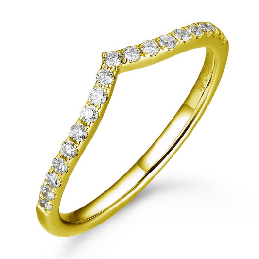 14KYG DIAMOND V SHAPE BAND RING