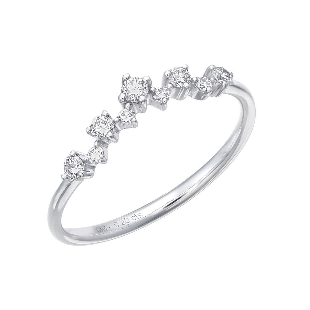 PT950 DIAMOND V SHAPE SCATTER RING
