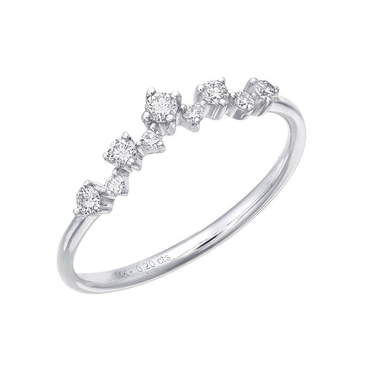 PT950 DIAMOND V SHAPE SCATTER RING