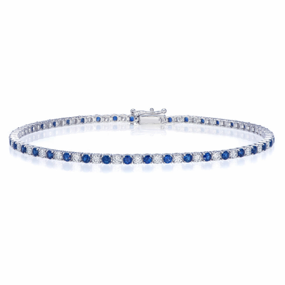 14KW PREC COLOR 4 PRONG TENNIS BRACELET