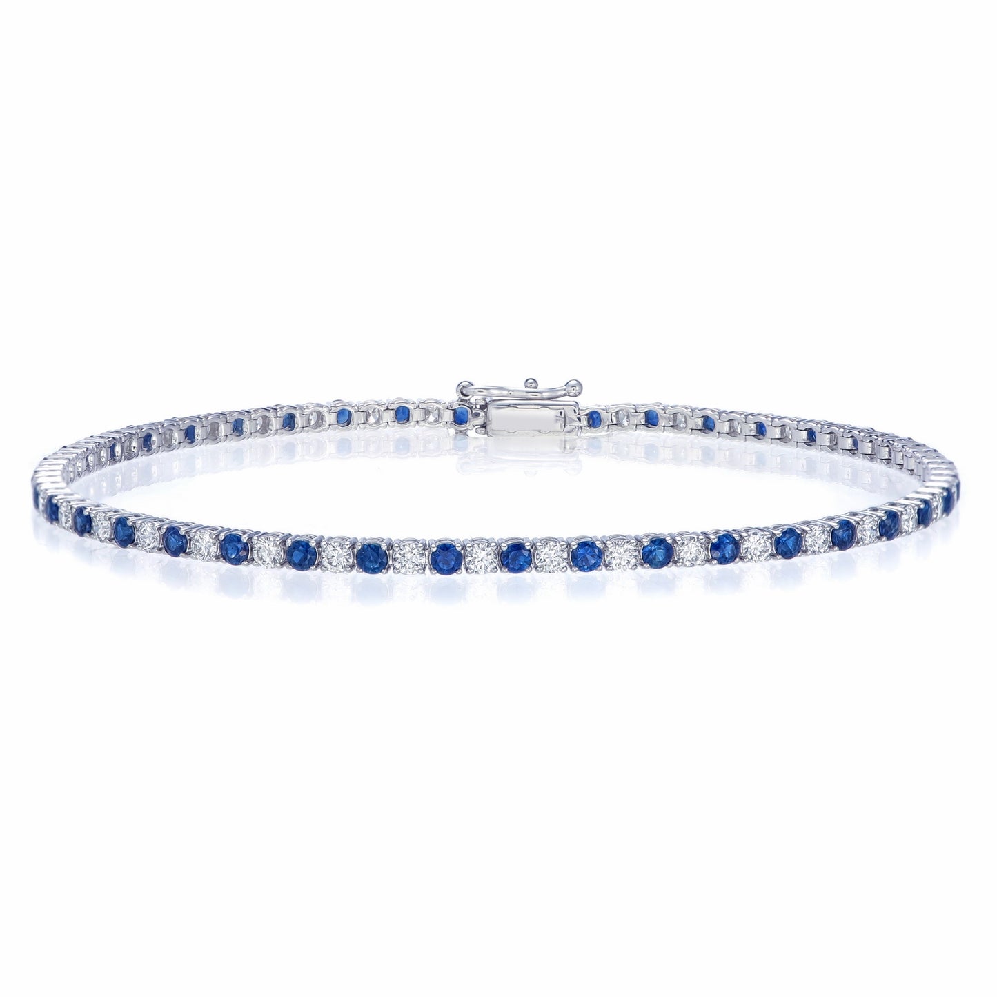 14KW PREC COLOR 4 PRONG TENNIS BRACELET
