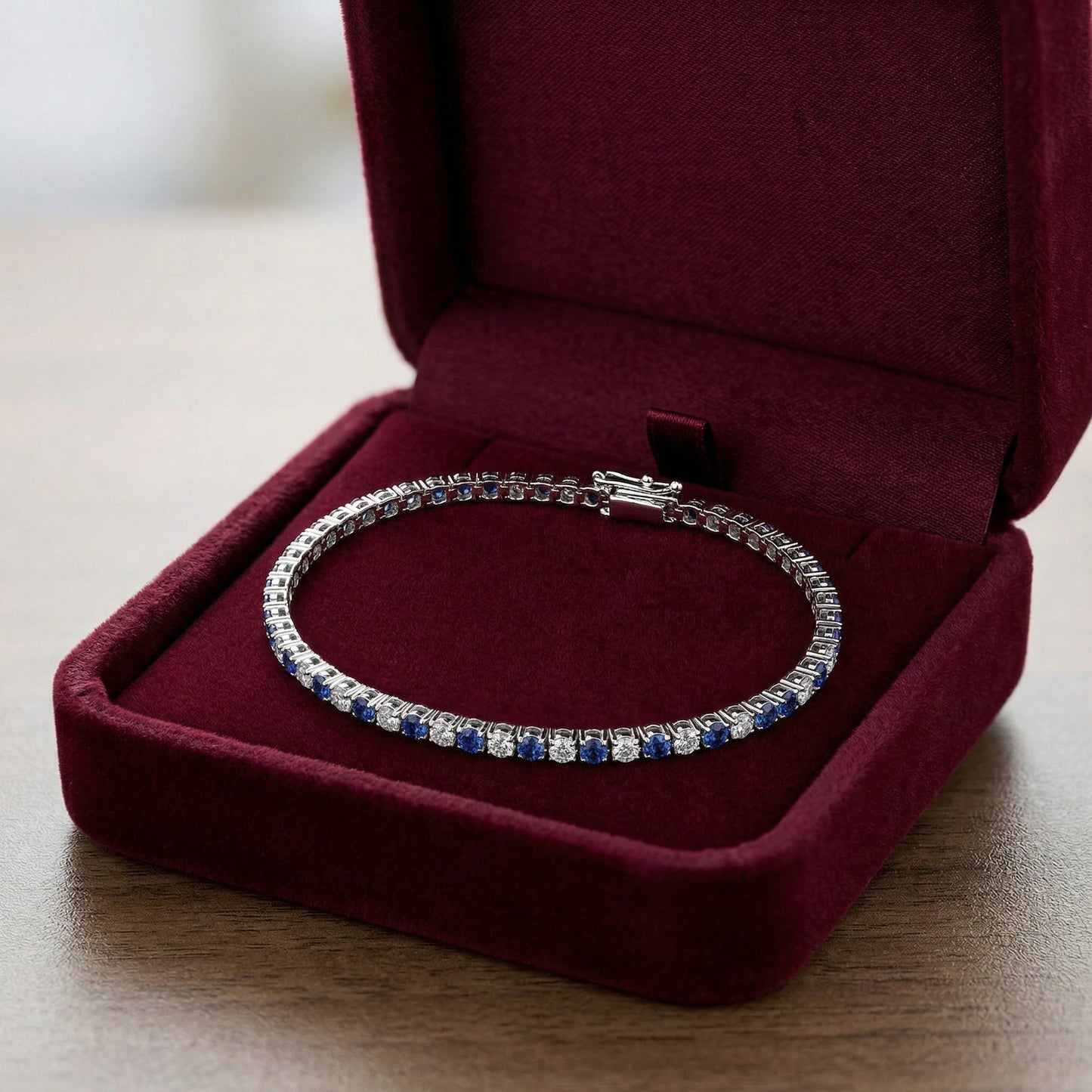 14KW PREC COLOR 4 PRONG TENNIS BRACELET