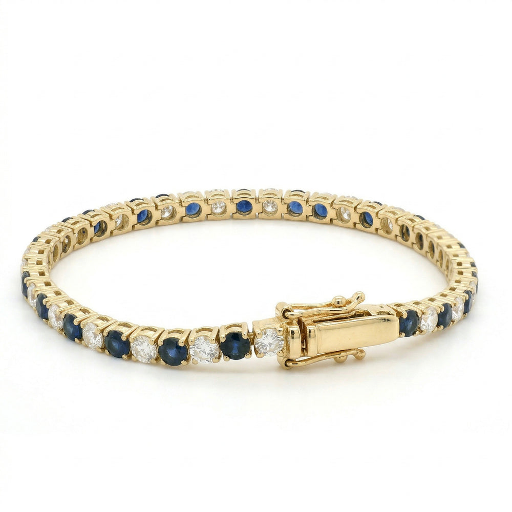 14KY PREC COLOR 4 PRONG TENNIS BRACELET