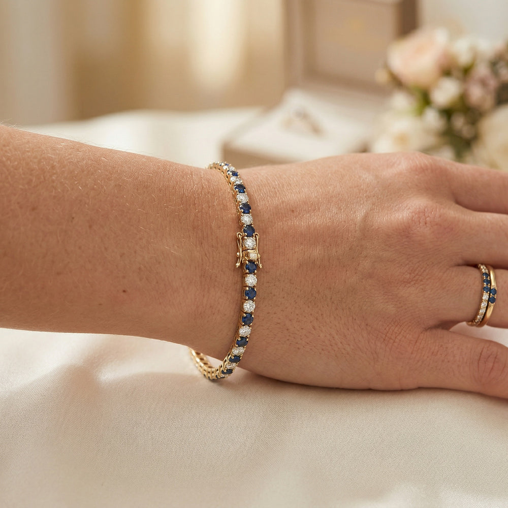 14KY PREC COLOR 4 PRONG TENNIS BRACELET