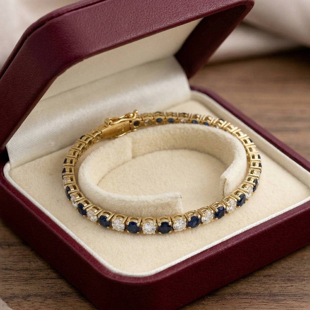 14KY PREC COLOR 4 PRONG TENNIS BRACELET