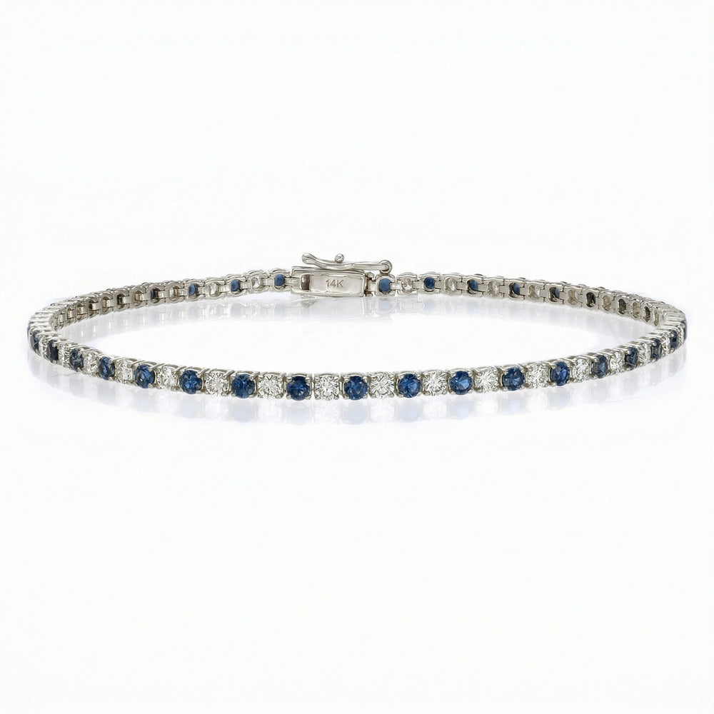 14KW PREC COLOR 4 PRONG TENNIS BRACELET