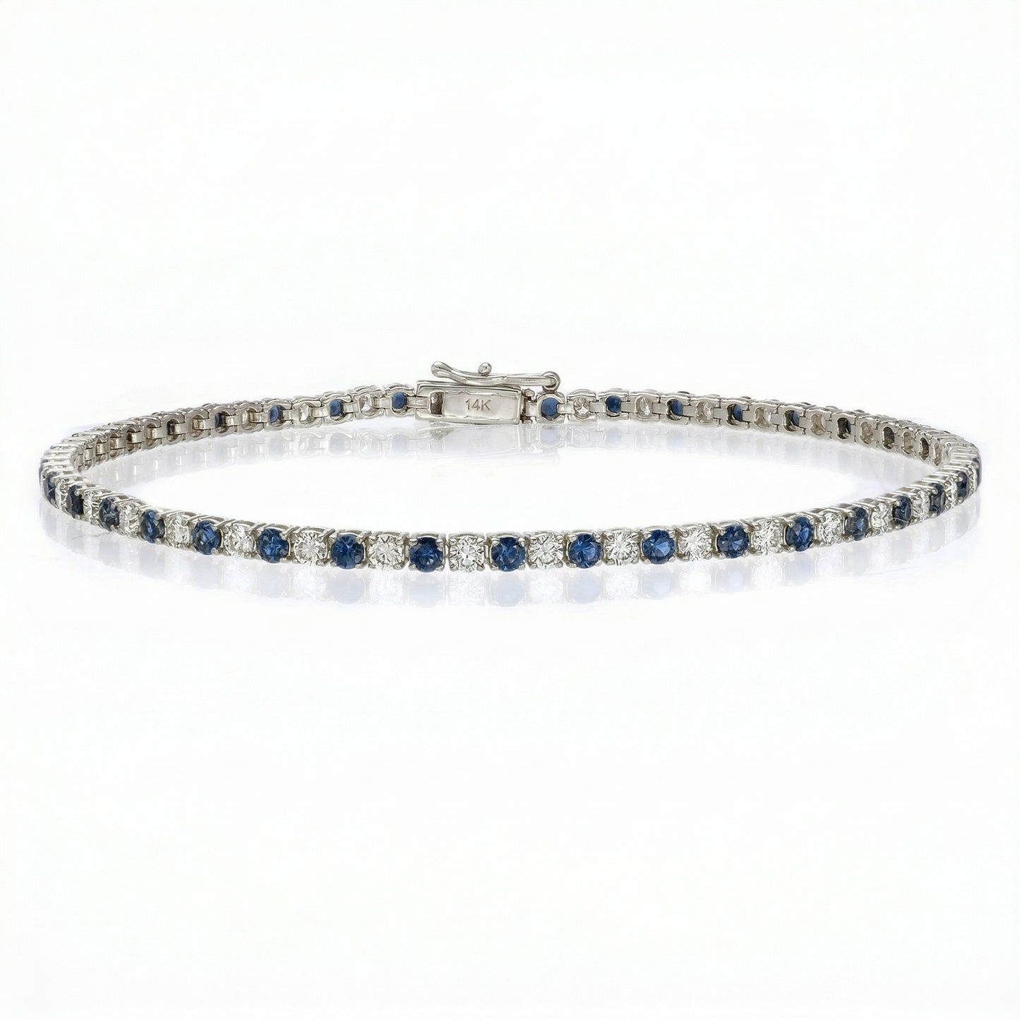 14KW PREC COLOR 4 PRONG TENNIS BRACELET