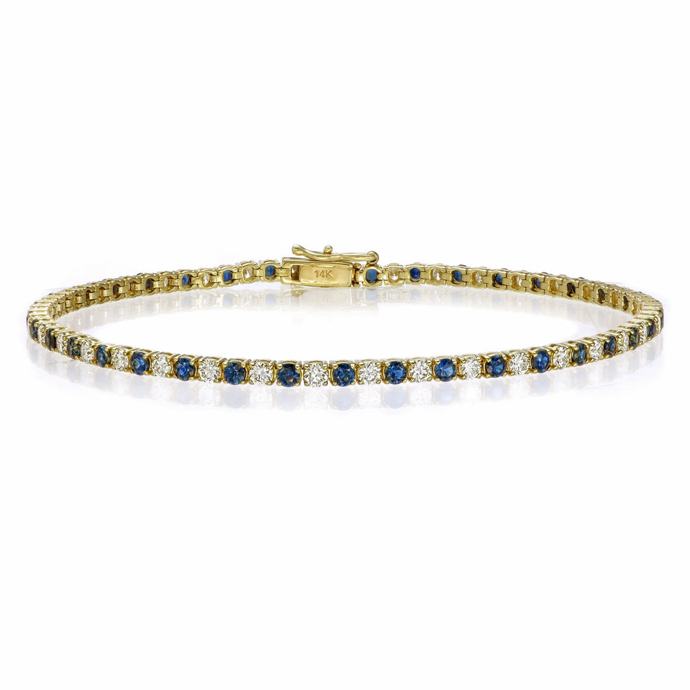 14KY PREC COLOR 4 PRONG TENNIS BRACELET