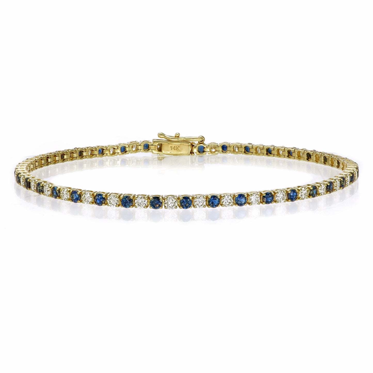 14KY PREC COLOR 4 PRONG TENNIS BRACELET