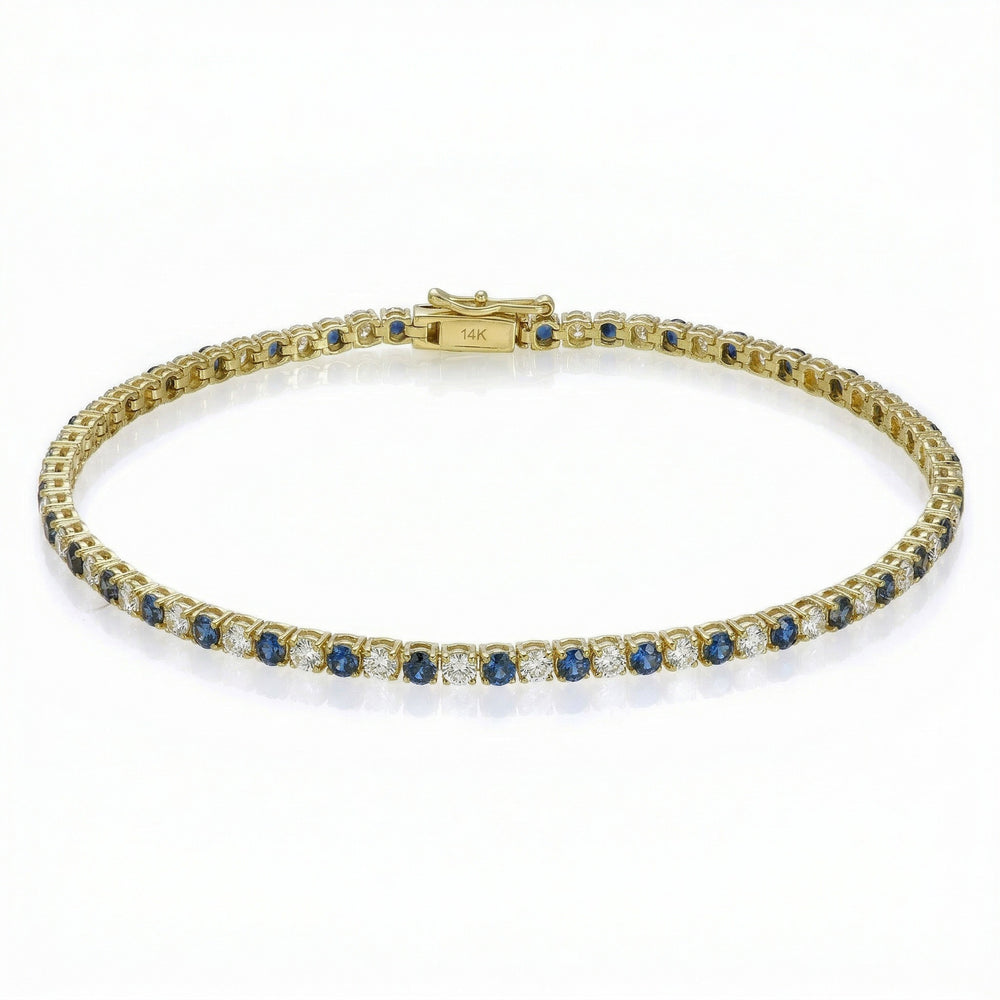 14KY PREC COLOR 4 PRONG TENNIS BRACELET