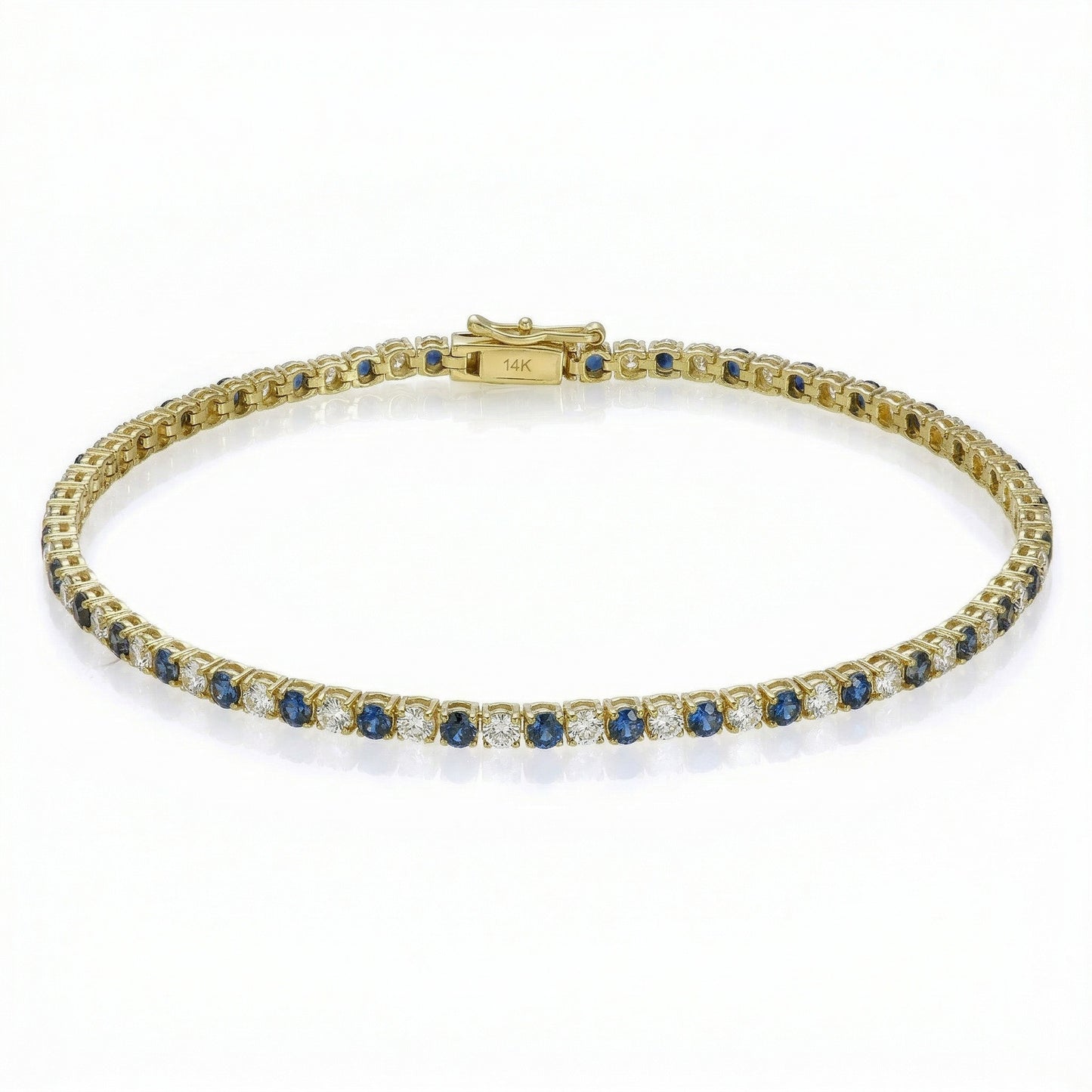 14KY PREC COLOR 4 PRONG TENNIS BRACELET