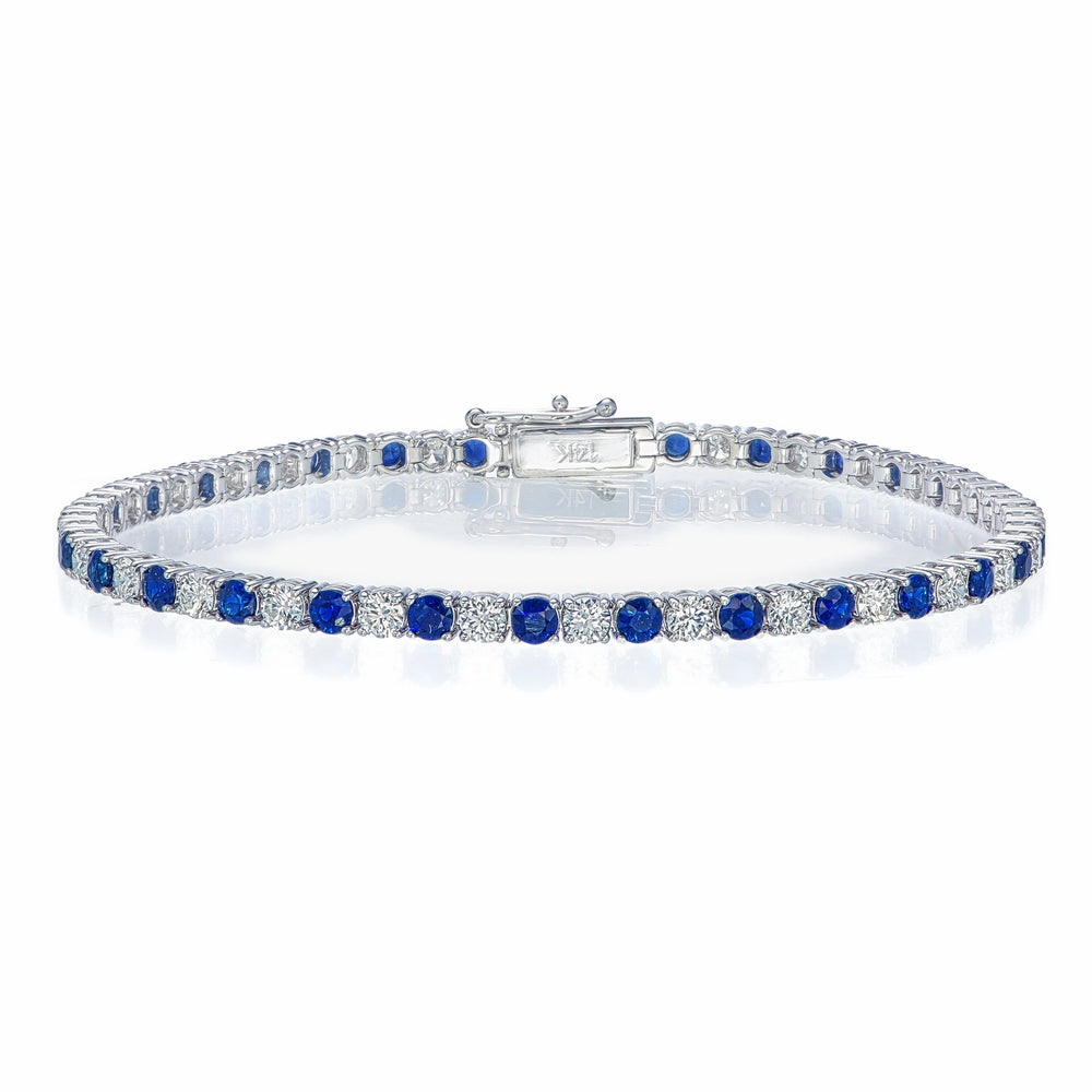 14KW PREC COLOR 4 PRONG TENNIS BRACELET