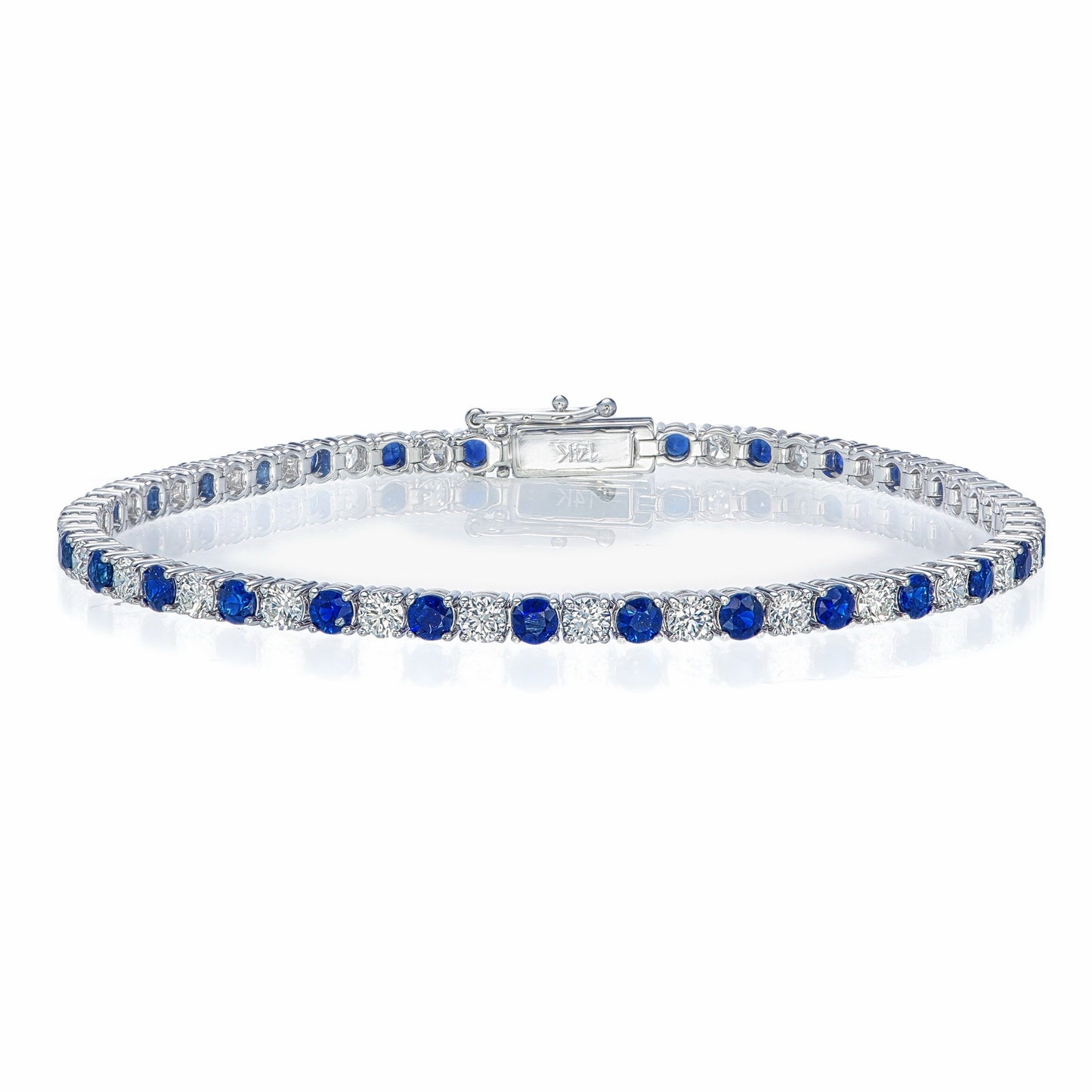 14KW PREC COLOR 4 PRONG TENNIS BRACELET