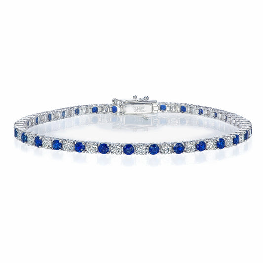 14KW PREC COLOR 4 PRONG TENNIS BRACELET