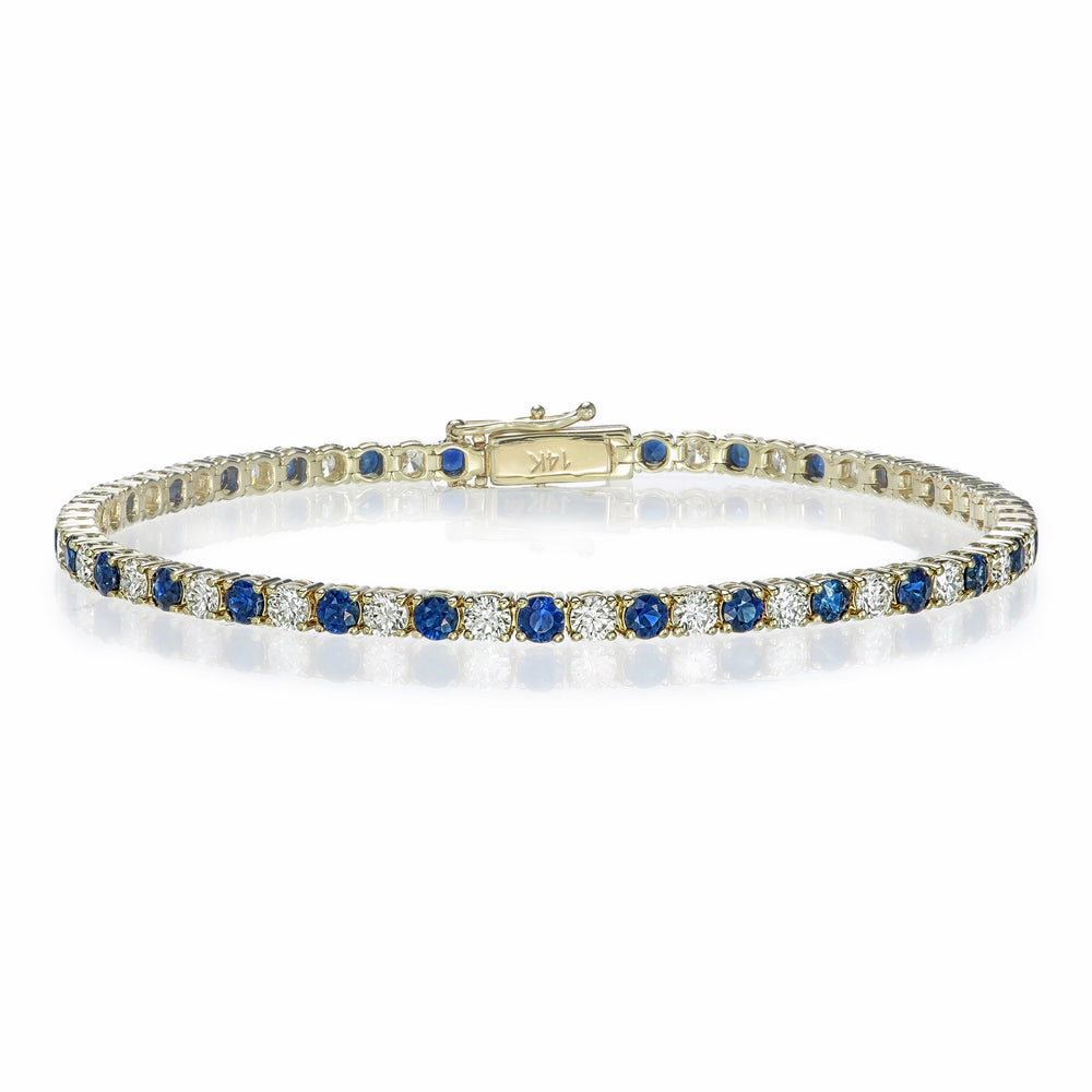 14KY PREC COLOR 4 PRONG TENNIS BRACELET