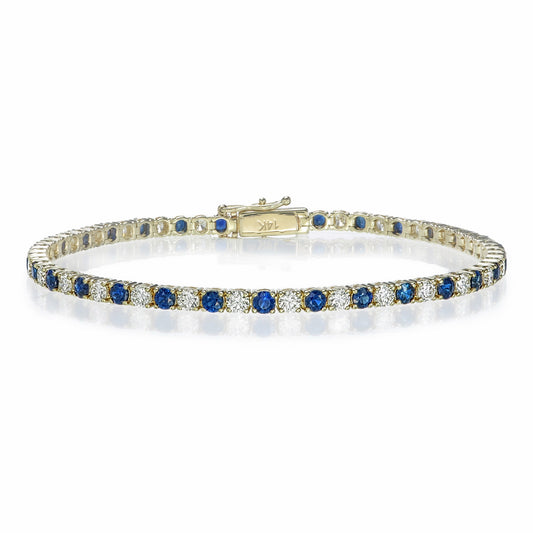 14KY PREC COLOR 4 PRONG TENNIS BRACELET