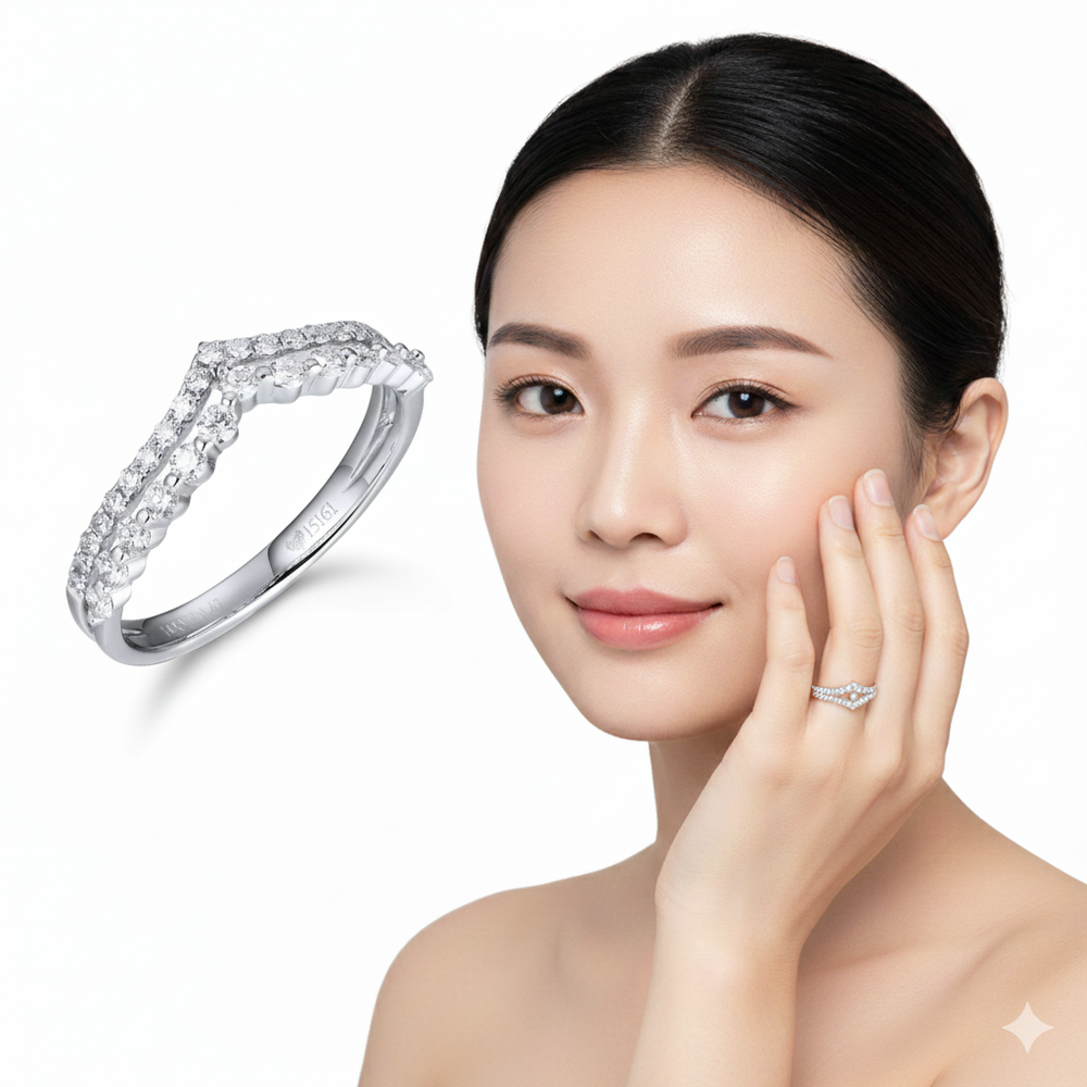White Gold Diamond Wedding Ring with Brilliant Cut