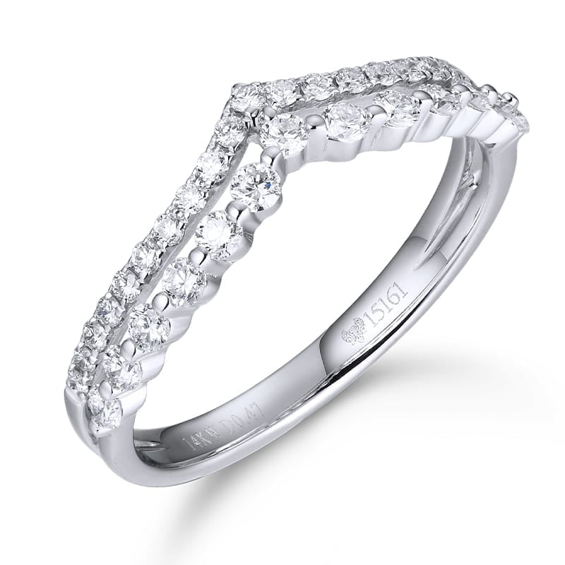 White Gold Diamond Wedding Ring with Brilliant Cut