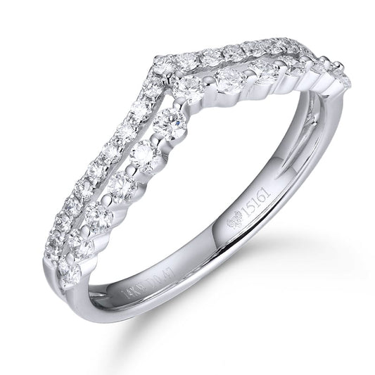 White Gold Diamond Wedding Ring with Brilliant Cut