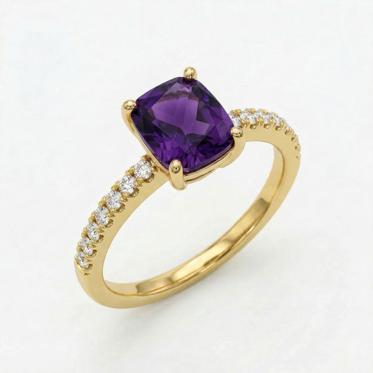 14KY SEMI PREC PRONG SET EAST WEST RING