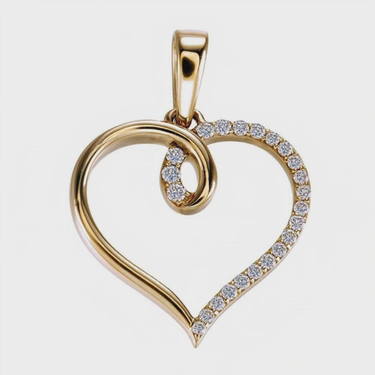 14KY DIAMOND MICRO PAVE HEART PENDANT